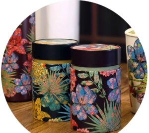 Boîte à thé Rustic Flower Green 150g