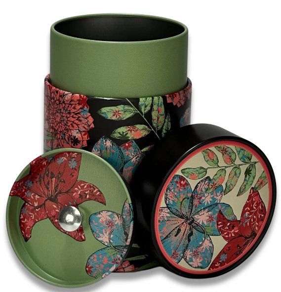 Boîte à thé Rustic Flower Red 150g – Image 2