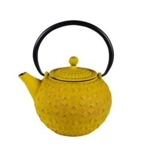 Théière en fonte avec filtre inox Octo jaune 1l