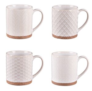 Coffret 4 Mugs Jaspe 35cl Beige